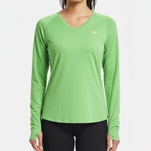 Under Armour M V-Neck Long Sleeve Dri‎ Green 2212